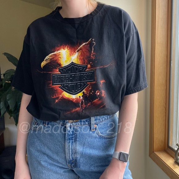 Harley Davidson Vintage Oversized Black T-Shirt XL - Picture 1 of 13